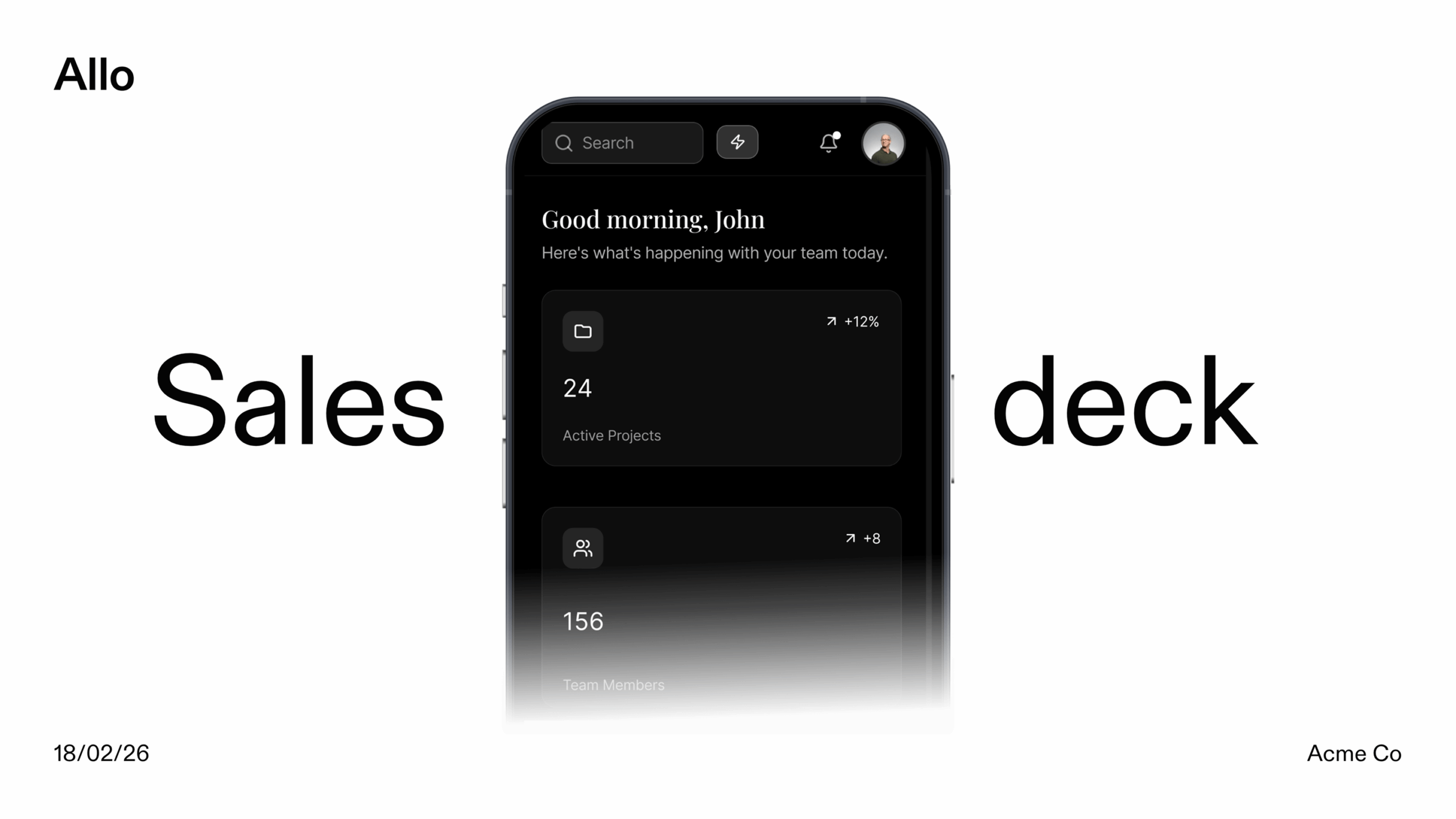 An image showing sales deck template.