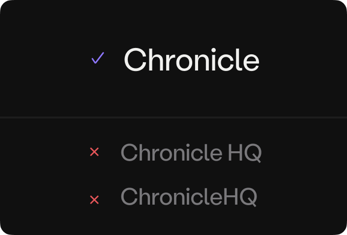Allowed Nomenclature for the Chronicle brand